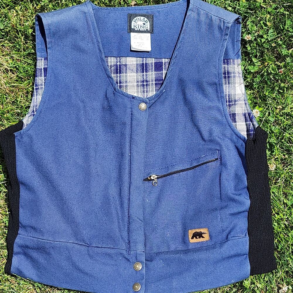 Vintage Polar King by Key Blanket Lined Canvas Vest XL (fits like medium)